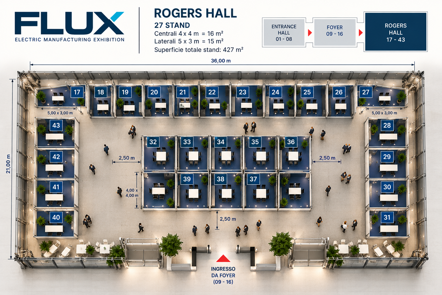 Planimetria illustrativa in 3D — Rogers Hall